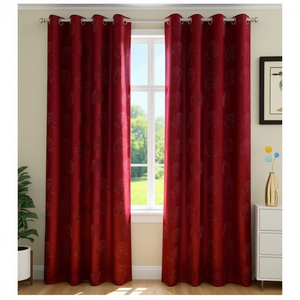 4x9 Feet Classic Style Grommet Curtain Panel <b>100</b>% <b>Polyester</b> <b>Yarn</b> Dyed Pattern for Home Hotel Cafe-Tree Punching Window Treatment - Product Image 3