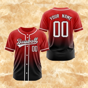 เสื้อเบสบอลคุณภาพสูง พิมพ์ลายคลาสสิก 100% โพลีเอสเตอร์ คอวี สายปรับได้ แห้งเร็ว สำหรับทุกเพศ - Product Image 2