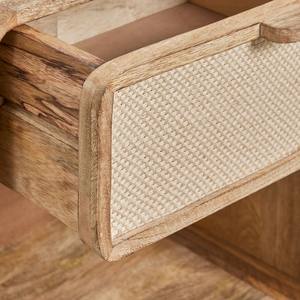 Mesita de noche rectangular Vandana Arion Altis de 40x30 cm en madera de mango, MDF y yute Abrams - Product Image 6