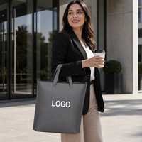 Sac fourre-tout durable en non-tissé avec poignées, fermeture éclair sécurisée, plusieurs couleurs, imprimé sérigraphié pour usage extérieur quotidien