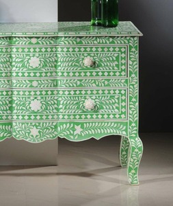 Table console en os incrusté, style Art Déco, motif floral, chambre à coucher, salon, par B H Brothers - Product Image 6
