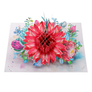 Oiseau et fleur découpés au laser 3D Pop Up Card produit fait à la main conception personnalisée cadeaux et artisanat d'art papier artisanat - Product Image 3