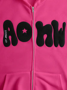 เสื้อสเวตเชิ้ตแขนยาวพิมพ์ลายตัวอักษรด้านหน้ามีฮู้ดสำหรับผู้หญิงฤดูใบไม้ผลิ/ฤดูใบไม้ร่วง - Product Image 4