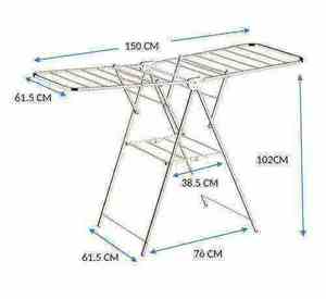 Square Double Tier Stainless Steel Foldable <b>Clothing</b> Drying <b>Rack</b> With Chrome Finish And 35 Feet Drying Capacity For Outdoor - Product Image 1