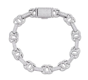 Super Quality Emerald Cut Moissanite Stone 925 Silver <b>Chain</b> Stylish <b>Rapper</b> Hip Hop Party Gift Bracelet For Womens - Product Image 2