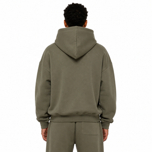 Wholesale Winter Fleece Men's Hoodies <b>Tracksuit</b> and Jogger Set Heavyweight Hooded Sweatshirts Oversized Embroidered Streetwear - Product Image 3