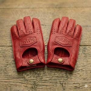 Guantes de Invierno Cortos Unisex de Piel de Ciervo Premium, Color Rojo, con Logotipo Personalizado, Súper Suaves y Cálidos, 160g, Sin Forro, Antideslizantes - Product Image 2