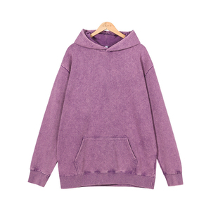Sweat à capuche homme de haute qualité 400 g/m² en molleton bouclette, sans cordon, effet vieilli et délavé à l'acide, style vintage - Product Image 2