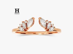 Minimalist Marquise Cut Leaf <b>Open</b> Cuff <b>Ring</b> 14K 18K Yellow Gold Adjustable Two Stone Cluster Diamond <b>Ring</b> For Women Wholesale Fi - Product Image 3