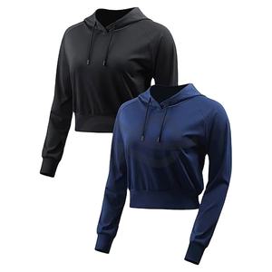 Sudadera con capucha de manga larga para entrenamiento de mujer con estilo, Top corto ligero para correr, Fitness, Yoga, ropa deportiva diaria - Product Image 1