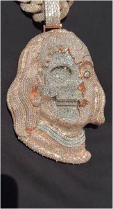 Colgante de Plata 925 con Cara de Payaso y Moissanita Chapada en Oro, Estilo Hip Hop, Joyería Fina Unisex, Colgante y Amuleto para Unisex - Product Image 3