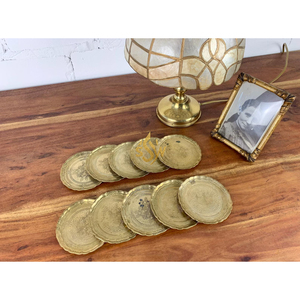 Hot Selling <b>High</b> Quality Handmade Gold Plated Metal Coasters For Tea Best Design for Home Decor <b>Table</b> Decor <b>Kitchen</b> Ware Item - Product Image 4