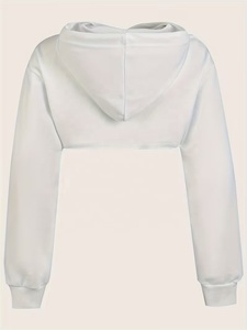 Sudadera con Capucha Corta Informal para Mujer, Estilo Hip Hop, con Diseño Personalizado, Sudadera Corta de Algodón para Mujer, Top Informal de Otoño - Product Image 2