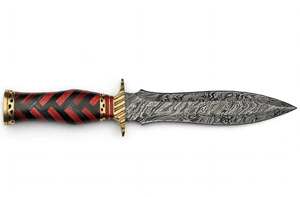Handcrafted Damascus Steel Detail Utility <b>Craft</b> <b>Knife</b> Red Wood Handle Brass Guard Slicer - Product Image 6