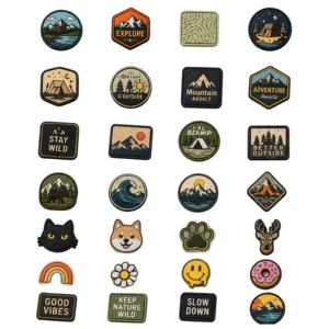 Custom 3D Embossed Rubber Patches Outdoor Adventure Design Stick-On Badge for <b>Bags</b> and <b>Hats</b> Irregular Shape Decorative Patch - Product Image 1