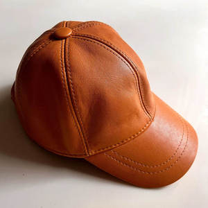 Casquette de routier en cuir de mouton véritable, nouvelle mode pour jeunes, chapeaux d'extérieur pour personnes d'âge moyen et âgées, chapeaux en cuir véritable - Product Image 1