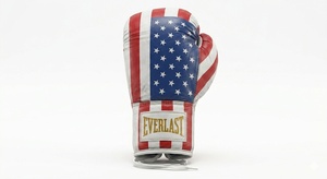 Gants de boxe en cuir Everlast avec drapeau américain, à lacets, pour adultes - Product Image 1