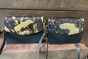 Nouveaux sacs à bandoulière en cuir de fourrure métallique élégant occidental de haute qualité à la mode véritable sacs à main latéraux en cuir de fourrure métallique - Product Image 3