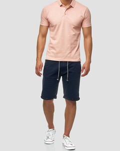Men's <b>Pink</b> Short Sleeve <b>Polo</b> <b>Shirt</b> Cotton Pique Printed Breathable Casual Knitted Top - Product Image 3