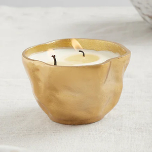 Recipiente para Velas GOLDEN HOUR, de Aluminio Fundido y Chapado en Oro - Product Image 1