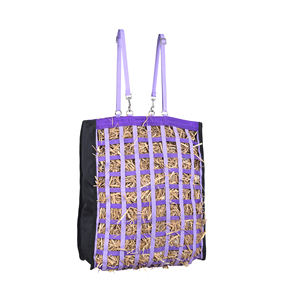 Bolsa de Heno de Nylon Morada Dúo, Resistente, de Alimentación Lenta, con Correas Ajustables para Colgar, Bolsa para Alimentar Caballos, Proveedor OEM - Product Image 4