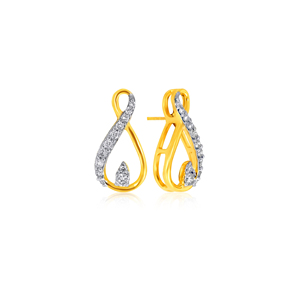 IGI Certified Lab-Grown Diamond <b>Infinity</b> Twist Drop <b>Earrings</b> in 18K Yellow Gold Pear Cut Fine Jewelry for Women - Product Image 2