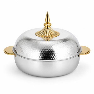 Casserole isotherme à double paroi en acier inoxydable de qualité supérieure avec poignées dorées, bol de service de qualité alimentaire pour la cuisine à domicile - Product Image 1
