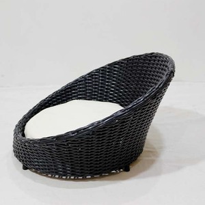Black Modern Round Wicker Pet Furniture <b>Nest</b> Sofa <b>Bed</b> with Cushion for Dogs & Cats Living Room & Bedroom - Product Image 6