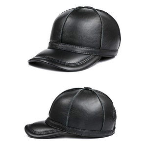 High Quality Custom Logo Vintage Style Baseball Leather <b>Cap</b> Top Selling Genuine Leather Baseball <b>Cap</b> For Men And <b>Women</b> - Product Image 6