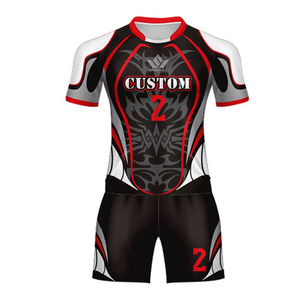 Custom <b>Black</b> Red <b>White</b> Volleyball Jersey Set Unisex Short Sleeve Sublimated Moisture Wicking Polyester Fitted Team Uniform - Product Image 1