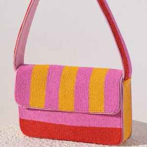 Sac bandoulière de luxe brodé de perles – Sac à main artisanal en perles de rocaille - Product Image 4