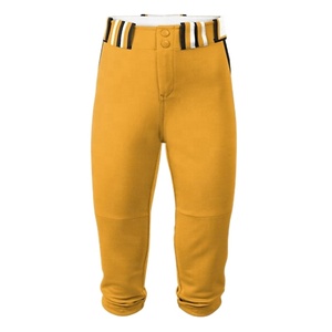 Pantalon de baseball professionnel OEM rouge, couleur unie, respirant, style classique, pour entraînement sportif, avec ceinture et crampons, vente en gros, softball - Product Image 3