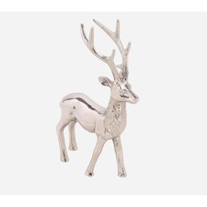 Figurine de renne moderne en métal argenté, sculpture décorative de luxe pour table, statue animale pour la maison, le bureau et le salon - Product Image 1