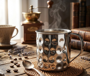 แก้วมัลสแตนเลสสตีลแบบตอกลาย |   แก้วกาแฟและชาแบบหนาพิเศษ |   ภาชนะเครื่องดื่มโลหะขัดเงาแบบเป็นมิตรกับสิ่งแวดล้อม - Product Image 2