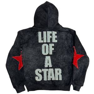 Sudadera con capucha de invierno para hombre, de corte regular, de tejido grueso, con lavado ácido personalizado, logotipo bordado, estilo vintage desgastado, con cremallera, marca privada - Product Image 5