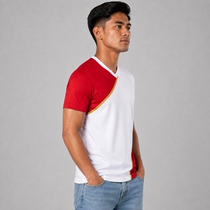 Camiseta de Manga Corta para Hombre, Cuello en V, Tejida, 100% Algodón, Estilo Vintage Lavado, Secado Rápido y Transpirable - Product Image 4