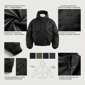 Chaqueta Bomber Casual para Hombre REDDITO SPORTS, Color Verde Oliva, Cierre Frontal con Cremallera, Color Sólido, Impermeable, de Poliéster, Ropa de Invierno - Product Image 4