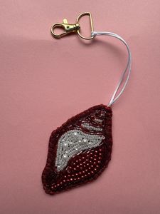 Handmade Embroidery Beaded <b>Keychain</b> Beautiful Artisan Seed Bead Floral Charm for Keys - Product Image 2