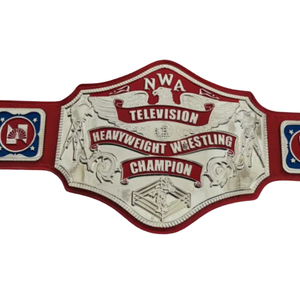 Ceinture de champion de lutte NWA Television Heavyweight - Ceinture de sport rouge personnalisable avec design ABC & CBS - Édition de collection premium - Product Image 2