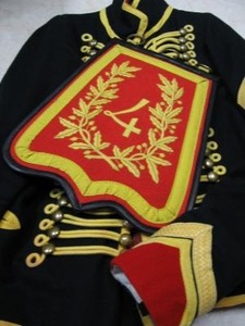 Drapeau de présentation de luxe en fil de bullion régimentaire tissé et cousu avec aimant, brodé or, vente en gros OEM - Product Image 5