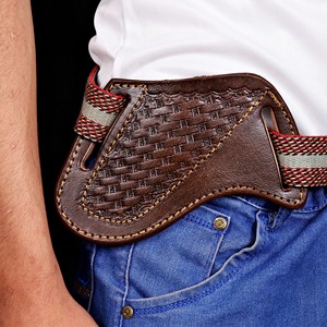 Étui à couteau en cuir véritable fait main OEM, type pancake, pour ceinture, pour droitier, idéal comme cadeau - Product Image 1