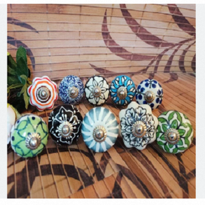 Hand Painted Ceramic Drawer <b>Knobs</b> & Cabinet Pulls-Durable Eco-Friendly <b>Furniture</b> <b>Handles</b> for Kitchen & Bedroom - Product Image 1