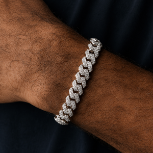 8mm 8 Inch VVS Moissanite Cuban Link <b>Bracelet</b> White Gold Plated Sterling <b>Silver</b> GRA Certified Unisex Classic Everyday Wear - Product Image 1