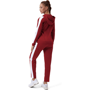 Thermal Fleece Stand Collar <b>Tracksuit</b> Women <b>Polyester</b> Blend Brushed Interior Full Zip Jacket Jogger Pants Winter Lounge Set - Product Image 2