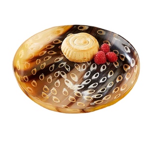 Buffalo Horn Natural Shade Dinning Plate Round Square Rectangle Viking Antique Handicrafts <b>Dinnerware</b> - Product Image 2