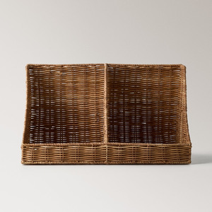 Panier à magazines en rotin tressé à la main, organiseur de livres et de magazines, accessoires pour bureau, maison et décoration. - Product Image 2