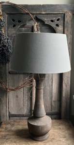 Base de Lámpara de Madera Antigua, Lámpara de Mesa Moderna Hecha a Mano con Pantalla de Lino, Iluminación Vintage para Dormitorio, Sala de Estar, Decoración del Hogar, Diwali - Product Image 4