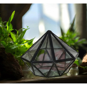Jarrón de Mesa de Latón con Forma de Diamante, Marco de Color Negro, Diseño Tradicional, Terrario para Exteriores, Decoración para el Hogar, Soporte para Plantas al por Mayor - Product Image 2