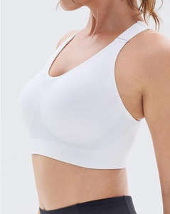 Soutien-gorge de sport simple grande taille pour femme, haute intensité, avec coussinets amovibles, dos nageur, écologique, pour l'entraînement, bretelles réglables - Product Image 2