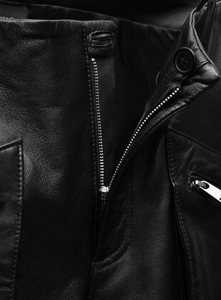 <b>Men's</b> Genuine <b>Leather</b> Eco-Friendly PU Coated Moto Biker Style High Waist Straight Cargo Baggy Pocket Summer <b>Trousers</b> - Product Image 3